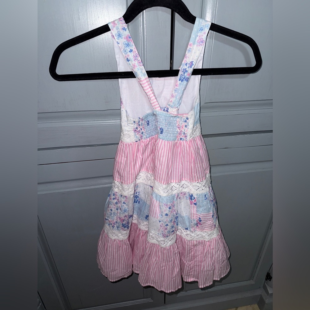 Tommy Bahama Girls Dress Size 6 Blue Pink Floral Sleeveless Round Neck - Picture 5 of 6